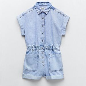 Zara Denim Romper